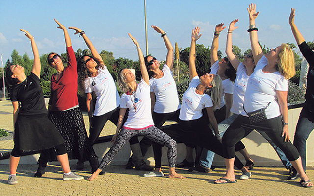 NJ yoga teachers and Israeli P2G staff in Ofakim in November.