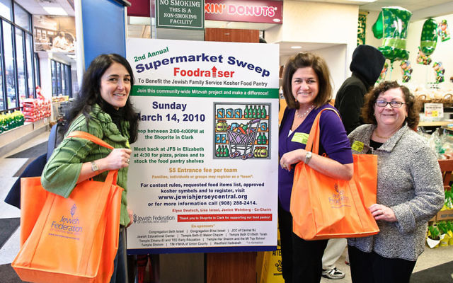Cochairs, from left, Lisa Israel, Elyse Deutsch, and Janice Weinberg are hoping for a big turnout for the Supermarket Foodraiser Sweep this Sunday, March 27. Photo by Dave Hollander
