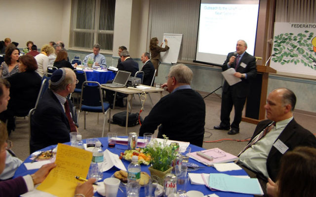 Led by Eric Levine, participants exchange ideas during the Jan. 19 leadership retreat hosted by the Central federation.