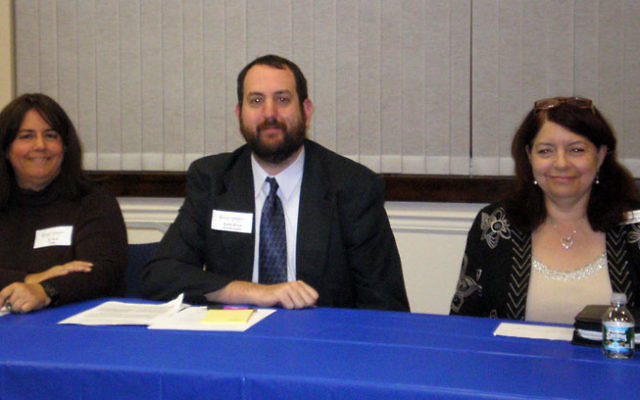Panelists at the Oct. 18 at Educational Forum on Hospice and Palliative Care at the Wilf campus in Scotch Plains included, from left, Dr. Beth Popp, Rabbi Bryan Kinzbrunner, and Lora Speiser-Goldberg.
