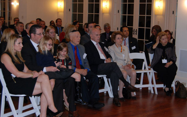 At the Nov. 16 Pacesetter event at their home, from left, Abbi and Jeremy Halpern and their daughters join Sam Halpern, Joe and Suzie Wilf, and Gladys Halpern. Photos by Elaine Durbach