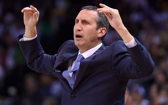 David Blatt, former coach of the Cleveland Cavaliers, reacting to a call in a game against the Golden State Warriors in Oakland, Calif., Dec. 25, 2015. (Thearon W. Henderson/Getty Images)