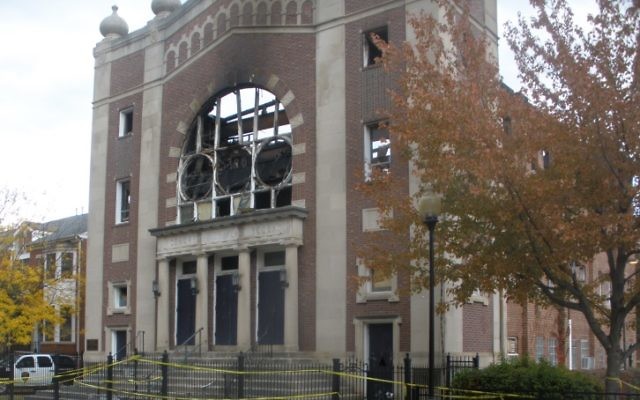 Congregation Poile Zedek’s roof collapsed during a devastating fire.