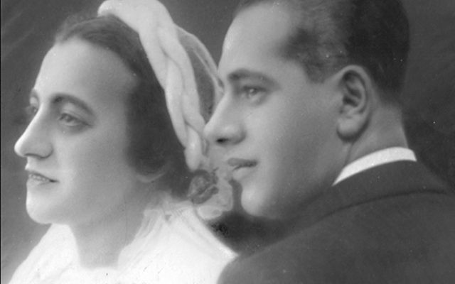 Ernestyna and Chaskel Goldwasser at their wedding, 1936 