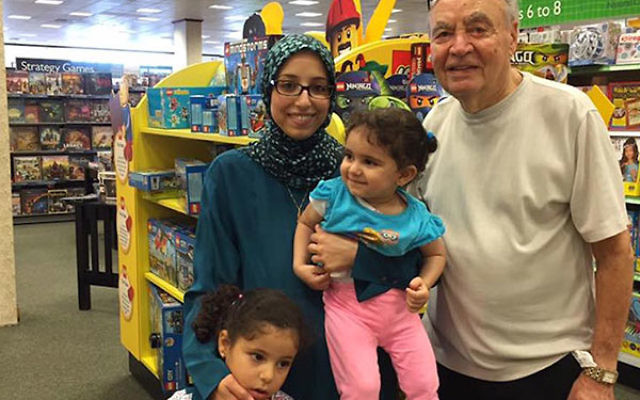 Leena Al-Arian, left, with glasses, described a heartwarming encounter with a 90-year-old Jewish man named Lenny. (Facebook)