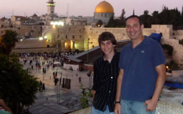 Daniel and Michael Klausner during their recent visit to Israel.