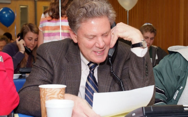 U.S. Rep. Frank Pallone mans a phone on Super Sunday. Photos by Freehold Photography and Video