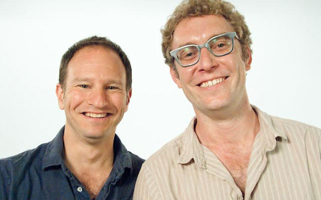 Sam Hoffman, left, and Eric Spiegelman are publishing a book based on their popular website, Old Jews Telling Jokes. Photo by James Hamilton
