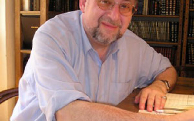Rabbi Ron Hoffberg in his office in Prague; he said the Masorti movement is “an appealing approach to Judaism for modern young European Jews.”