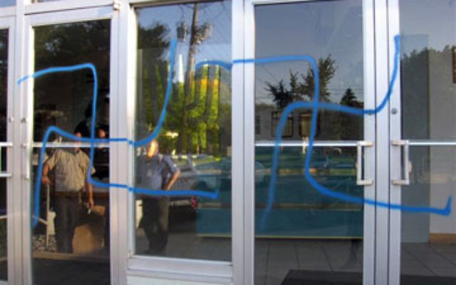 Swastikas were spray-painted on Congregation Beth-El in Edison just hours after the end of Yom Kippur.