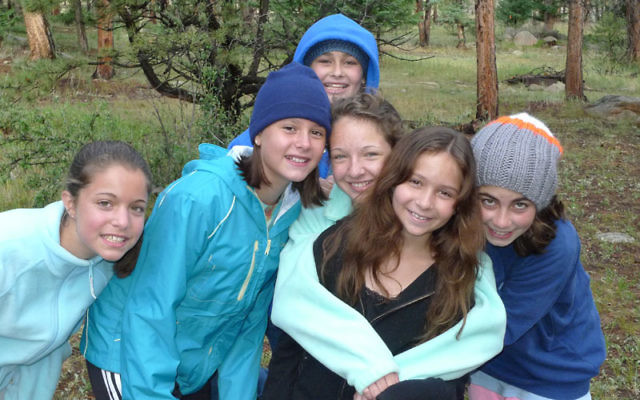 Shay Weiser-Schlesinger of Livingston, second from right, hanging with friends at Ramah Outdoor Adventure in the Rocky Mountains. Photo courtesy Ramah in the Rockies