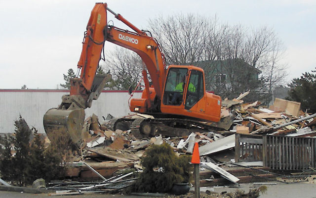 The bulldozers razed the old Jewish Community Center of Long Beach Island on Feb. 28.