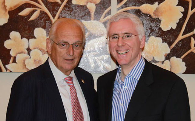 Rep. Bill Pascrell, left, with fund-raiser cohost Mort Fridman of Englewood.