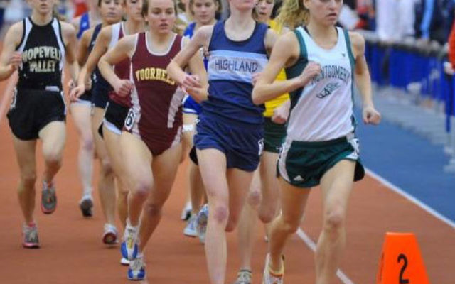Lara Shegoski led the pack at the NJ Group Four State Championship on Feb. 28, but finished in second place by one-10th of a second.