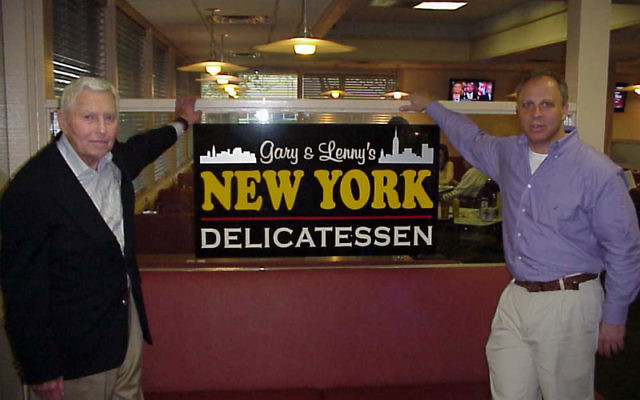Leonard Punia, left, and Gary Schindler joined forces to open Gary and Lenny’s New York Delicatessen in Lawrence. Photo by Matt Schuman