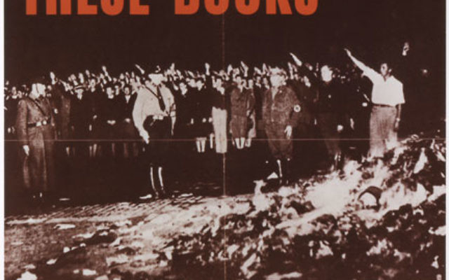 An Office of War Information poster used the book burnings to expose “the nature of the enemy.” Photo courtesy the U.S. Holocaust Memorial Museum/FDR Library