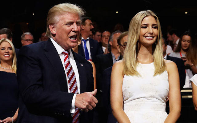 Donald Trump and his daughter Ivanka Trump at the third day of the Republican National Convention in Cleveland, July 20, 2016. (Joe Raedle/Getty Images)