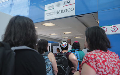 Rabbis and Jewish faith leaders cross the border into Tijuana, Mexico, last week to visit shelters where migrants are waiting as they seek asylum. 
Photo courtesy of HIAS.