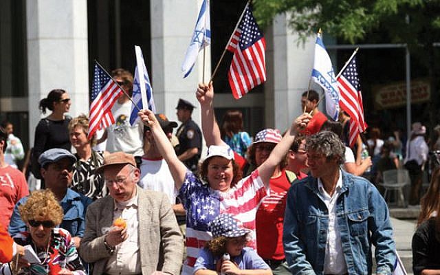 Scene from the 2018 Celebrate to Israel Parade in New York City. Hiroko Masuike/Getty Images