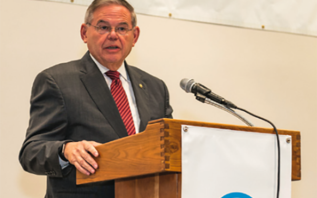 Sen. Robert Menendez said that his record in government demonstrates his support of issues important to the Jewish community. 
Photos by Elaine DeYoung