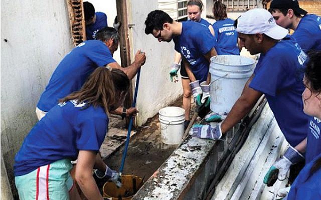 GOA students assisted members of Nechama, a Jewish disaster-relief organization, with debris removal and demolition of a home in San Juan.