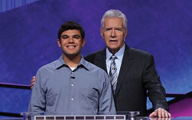 Teen contestant Danny Oxman with “Jeopardy!” host Alex Trebek