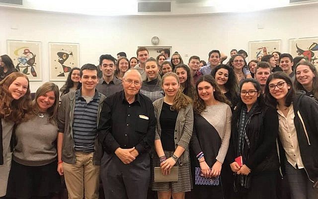 Court time: The 2019 class of Write On for Israel met last week at the Supreme Court in Jerusalem with retired vice president of the Court, Elyakim Rubinstein (center), who told them of his efforts to combine Jewish and civil law.