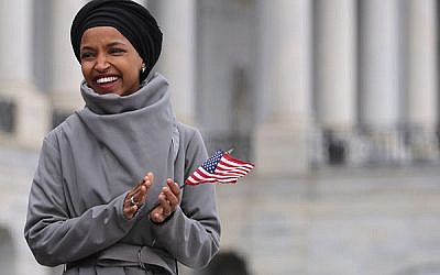 Rep. Ilhan Omar at a Democratic rally on the Capitol steps March 8.
Chip Somodevilla/Getty Images