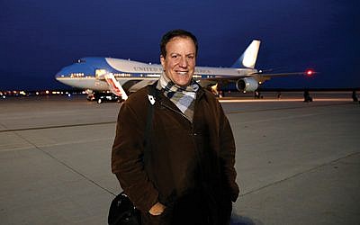 Jeff Scott Goldman prepares to board Air Force One as a member of the White House press corps. Photo courtesy Jeff Scott Goldman
