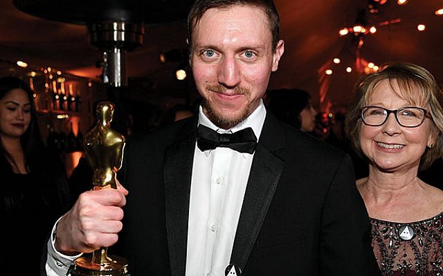 David Rabinowitz, winner of the Adapted Screenplay award for “BlacKkKlansman,” in February at the 91st Annual Academy Awards Governors Ball in Hollywood, Calif. 
Photo by Kevork Djansezian/Getty Images