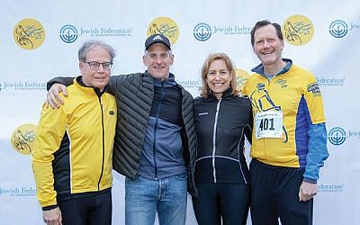 Tour de Summer Camps NJ co-chairs at the inaugural Tour de Summer Camps NJ event in 2018 included, from left, Jon Ulanet, Eric Sellinger, Susan Ratner, and Gary DeBode. Photo by Jon Pascol