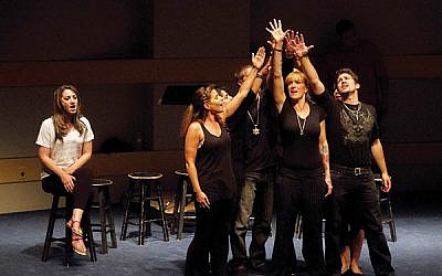 Recovering addicts perform in “Freedom Song.”
