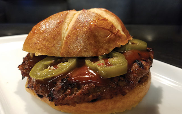 Bryan Gryka's Brisket Burger with a touch of heat at Milt’s Barbecue for the Perplexed in Chicago.
