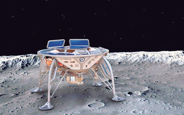 An artist’s rendering of the lunar robot that SpaceIL hopes to land on the moon