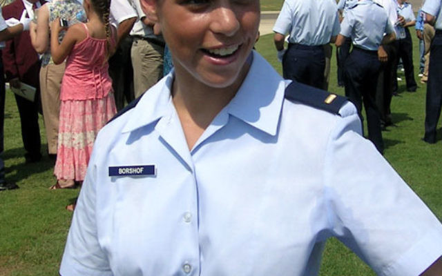 Borshof during reserve training graduation at Maxwell Air Force Base in Montgomery, Ala.