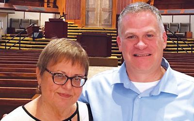 Alice Lutwak and Marc Rothstein, her successor as executive director of Congregation B’nai Jeshurun in Short Hills. Photo by Johanna Ginsberg