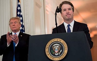 US Judge Brett Kavanaugh speaks after being nominated by US President Donald Trump (L) to the Supreme Court in the East Room of the White House on July 9, 2018 in Washington, DC. Getty Images