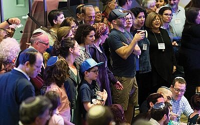 Havdalah at the 2018 LimmudNY conference in Princeton. The 2019 conference will take place in New York City. Photo by Michael Brochstein