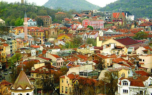 A view overlooking Plovdiv. A view overlooking Plovdiv.