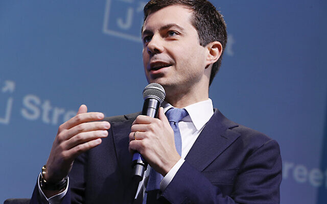 Mayor Pete Buttigieg at the
J Street conefrence. Getty Images Mayor Pete Buttigieg at the
J Street conefrence. Getty Images