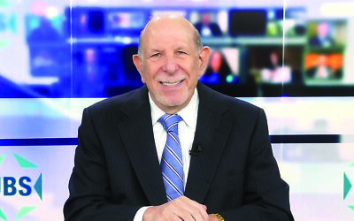 Jewish Broadcasting Service founder Mark Golub on the network’s new set. Photos courtesy of JBS