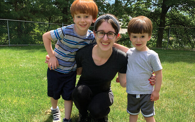 The author with her children in the Long Island suburbs. Courtesy Yael Buechler The author with her children in the Long Island suburbs. Courtesy Yael Buechler