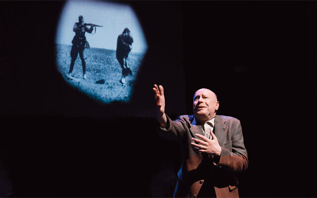 Roger Grunwald as Shmuel in “The Mitzvah Project,” a three-character one-man play.