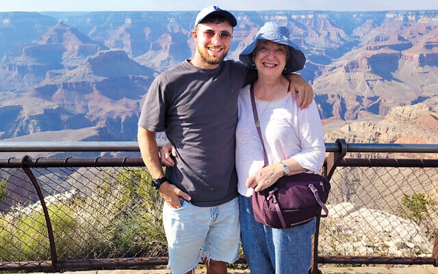 Ms. Bierler and her grandson Gershon Kwalbrun stand happily together at the Grand Canyon this summer.