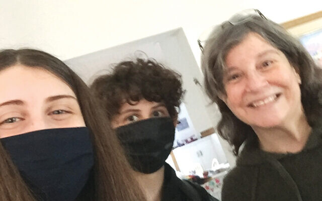Lois Goldrich with two of her grandchildren, Kaylah and Micha.