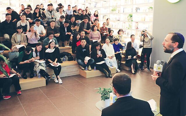 Rabbi Dr. Yakov Nagen speaks to students during a trip to China. Rabbi Dr. Yakov Nagen speaks to students during a trip to China.