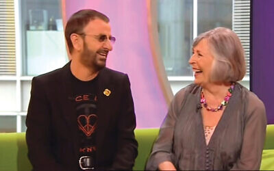 Sheila Bromberg shares a laugh with Ringo Starr on a BBC talk show in May 2011.