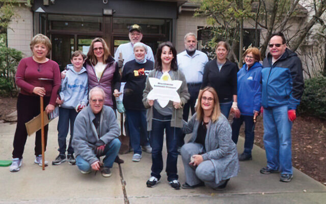 A group gathers at Adath Shalom Synagogue in Parsippany.