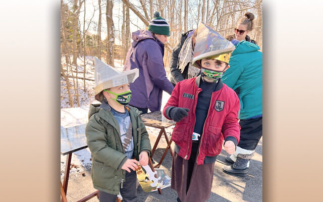 Because the story of Purim unfolds in a palace, Camp Yachad at the JCC of Central NJ supplied participants with materials to make their own crowns.