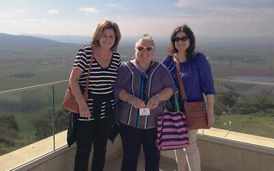 Phyllis Bernstein, center, is in Israel with friends and fellow federation members Elyse Deutsch, left, and Carol Simon in 2015.